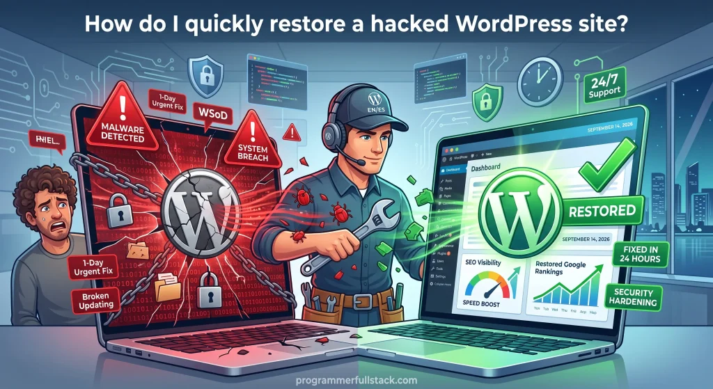 How do I quickly restore a hacked WordPress site?